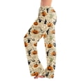 thumbnail image 1 of Pajama Pants Women Halloween Pumpkin Print Soft Drawstring Comfy Lounge Sleep Pants, 1 of 5