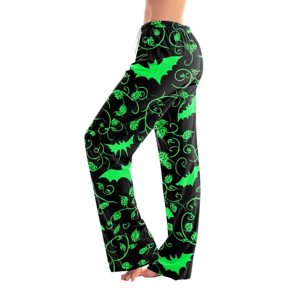 Pajama Pants Women Halloween Pumpkin Print Soft Drawstring Comfy Lounge Sleep Pants