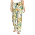 thumbnail image 1 of Pajama Pants Women - Hand Drawn Cockatoo Parrot Flower Wide Leg Lounge Pants Women PJ Pants Casual Comfy Sleepwear with Pocket, 1 of 5