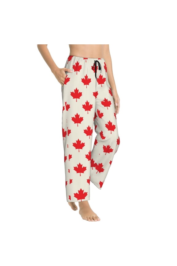 Pajama Pants Women - Happy Canada Day Soft Breathable Sleep & Lounge Pants for Women, Comfy Casual Pj Pants Bottoms with Pockets
