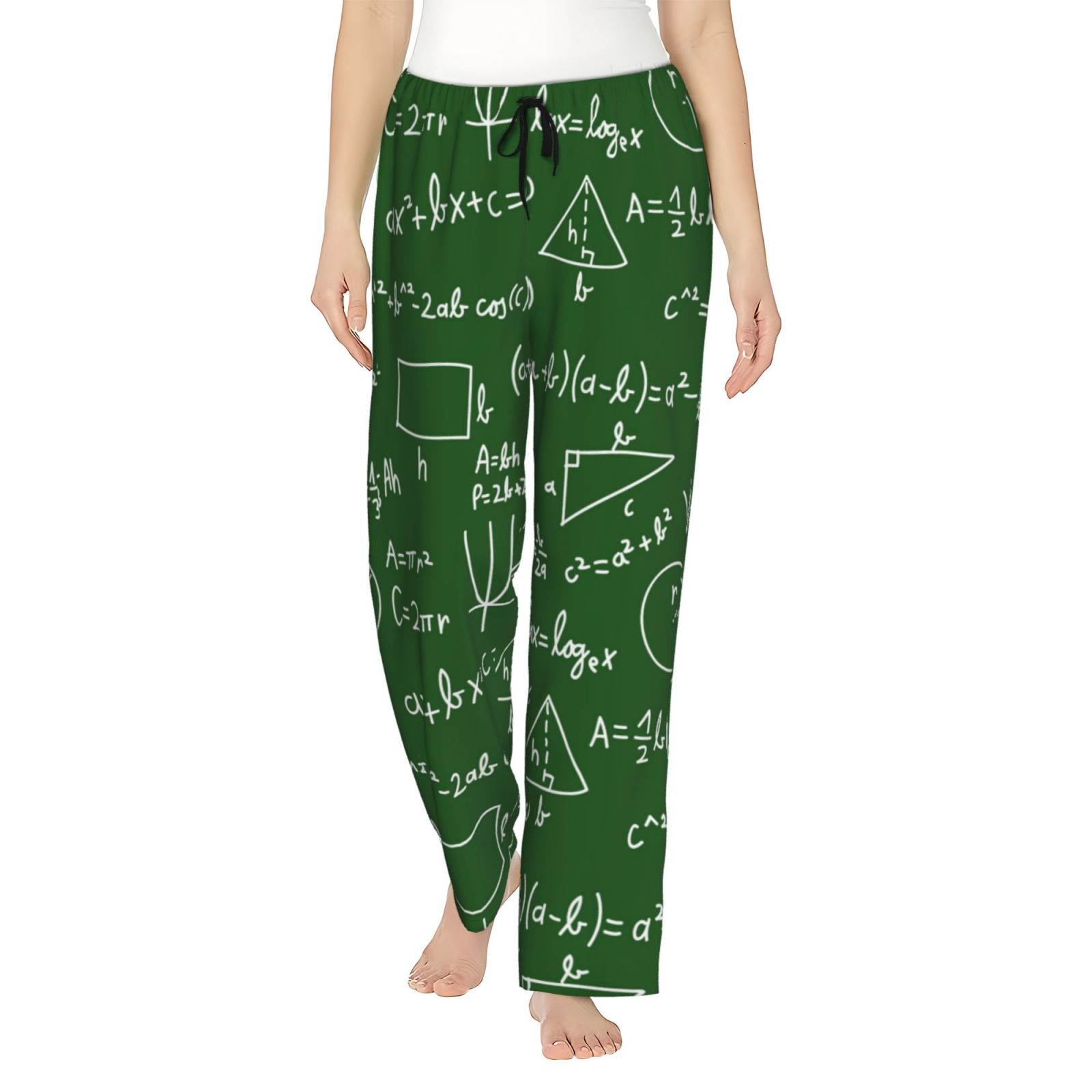 Pajama Pants Women, Math equation green Lounge PJ Yoga Pants With ...