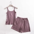 thumbnail image 1 of Pajama Pants Women New Women's Fashion Loose Solid Color Suspender Home Wear Two-Piece Pajama Sets Style B-24 Purple XXL, 1 of 5
