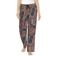 thumbnail image 1 of Pajama Pants Women - Paisley Pattern No.90105 Wide Leg Lounge Pants Women PJ Pants Casual Comfy Sleepwear with Pocket, 1 of 5