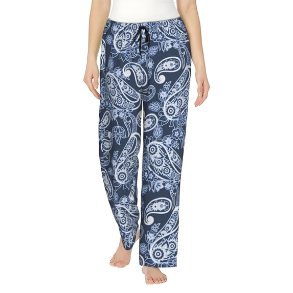Pajama Pants Women - Paisley Pattern No.90130 Wide Leg Lounge Pants Women PJ Pants Casual Comfy Sleepwear with Pocket