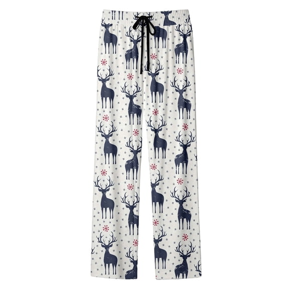 Pajama Pants Women Pajama Lounge Pants Women's Print Comfy Casual Stretch Drawstring Pj Bottoms Wide Leg Pants Pjs Pants White L