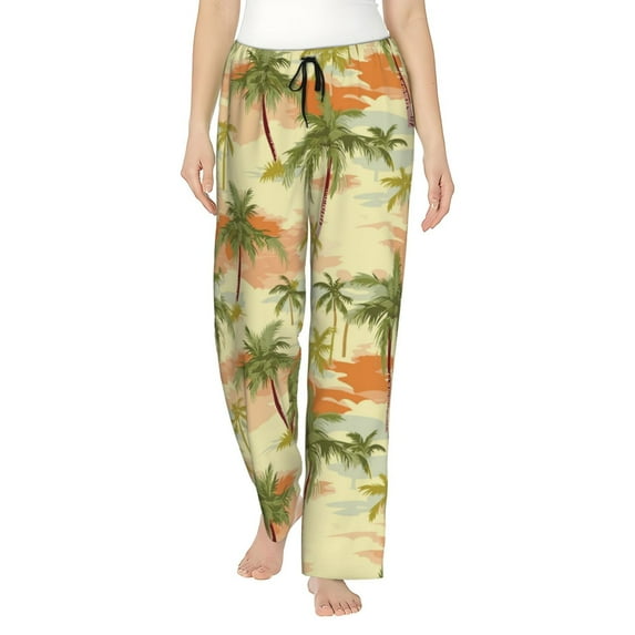 Pajama Pants Women, Palm tree_AO Sweatpants Soft Sleep Lounge Pants, Casual PJ Bottoms Pants with Pockets