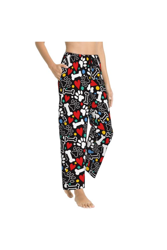 Pajama Pants Women - Paw And Bones Soft Breathable Sleep & Lounge Pants for Women, Comfy Casual Pj Pants Bottoms with Pockets