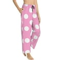 thumbnail image 1 of Pajama Pants Women - Pink And White Polka Dot Soft Breathable Sleep & Lounge Pants for Women, Comfy Casual Pj Pants Bottoms with Pockets, 1 of 7