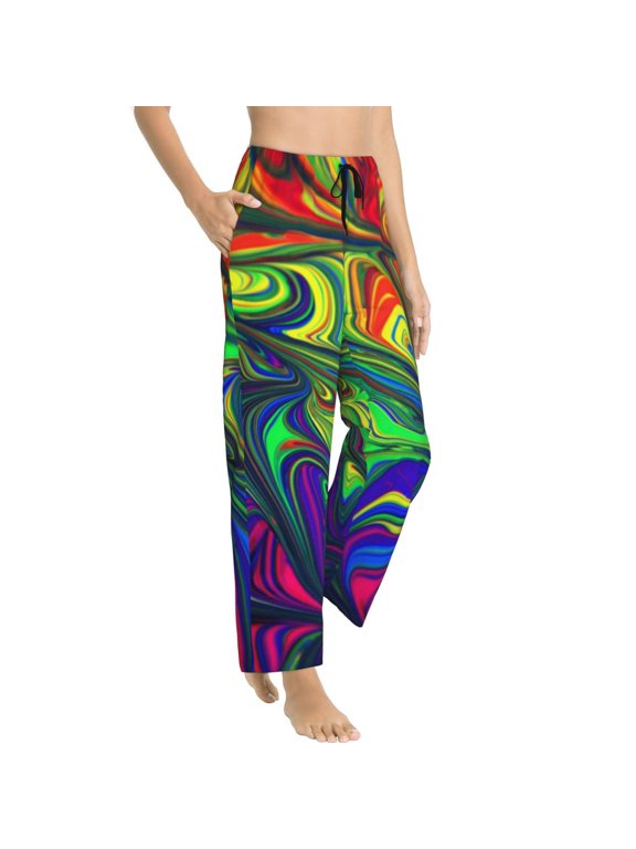 Pajama Pants Women - Pride Rainbow Soft Breathable Sleep & Lounge Pants for Women, Comfy Casual Pj Pants Bottoms with Pockets