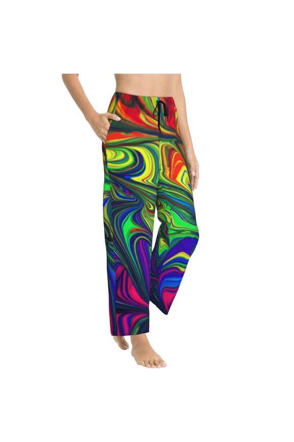 Pajama Pants Women - Pride Rainbow Soft Breathable Sleep & Lounge Pants for Women, Comfy Casual Pj Pants Bottoms with Pockets