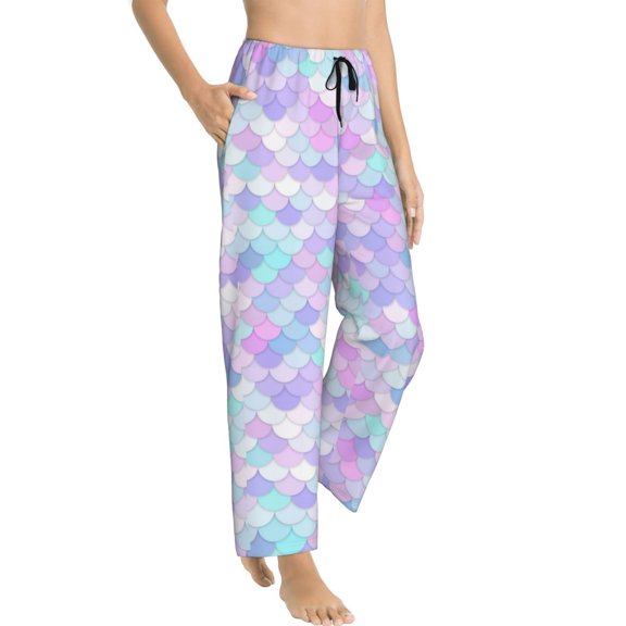 Pajama Pants Women - Rainbow Scales Soft Breathable Sleep & Lounge Pants for Women, Comfy Casual Pj Pants Bottoms with Pockets