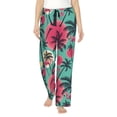 thumbnail image 1 of Pajama Pants Women, Red Bird palm trees Sweatpants Soft Sleep Lounge Pants, Casual PJ Bottoms Pants with Pockets, 1 of 5