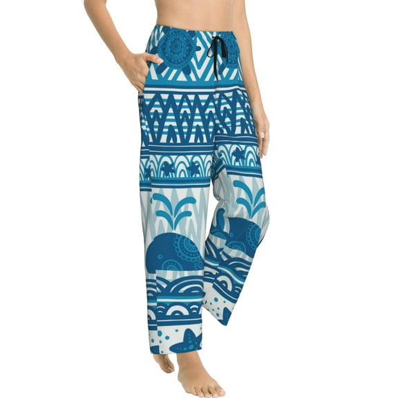 Pajama Pants Women - Sea Underwater Animals Soft Breathable Sleep & Lounge Pants for Women, Comfy Casual Pj Pants Bottoms with Pockets