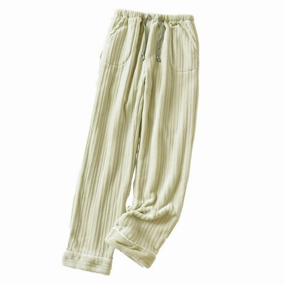 Pajama Pants Women Sevevn Women's Casual Thick Warm Flannel Plus Fleece Large Size Home Pants
