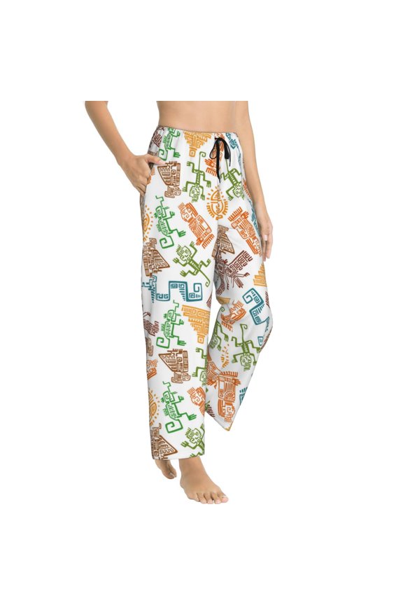 Pajama Pants Women - Simple drawing Soft Breathable Sleep & Lounge Pants for Women, Comfy Casual Pj Pants Bottoms with Pockets