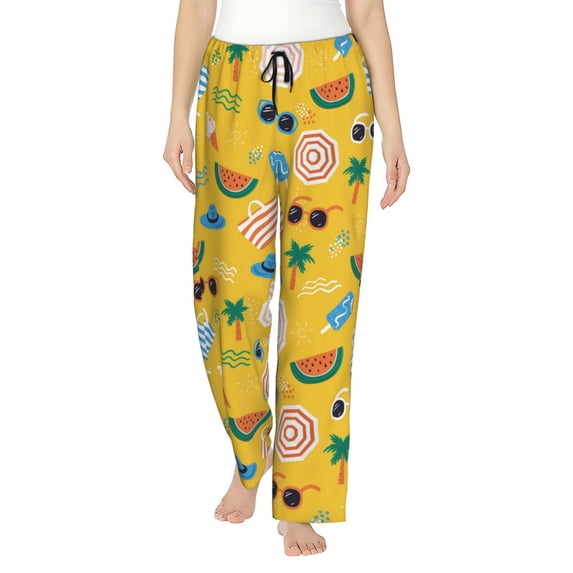 Pajama Pants Women, Summer Glasses Bag Sweatpants Soft Sleep Lounge Pants, Casual PJ Bottoms Pants with Pockets