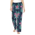 thumbnail image 1 of Pajama Pants Women, Tropic flower leaves Sweatpants Soft Sleep Lounge Pants, Casual PJ Bottoms Pants with Pockets, 1 of 5
