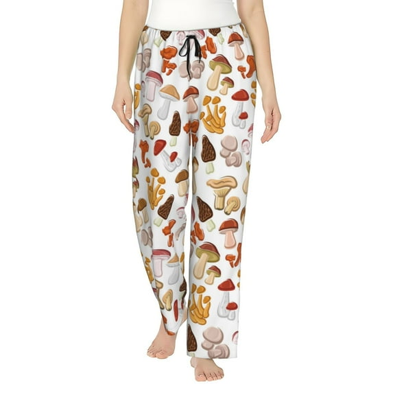 Pajama Pants Women, cartoon mushroom Sweatpants Soft Sleep Lounge Pants, Casual PJ Bottoms Pants with Pockets