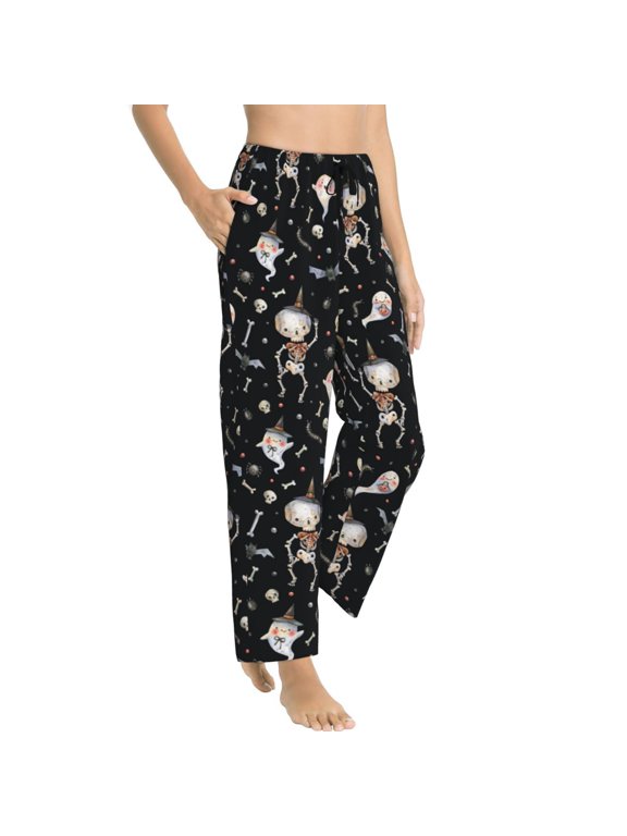 Pajama Pants Women - cute Skull bone Soft Breathable Sleep & Lounge Pants for Women, Comfy Casual Pj Pants Bottoms with Pockets
