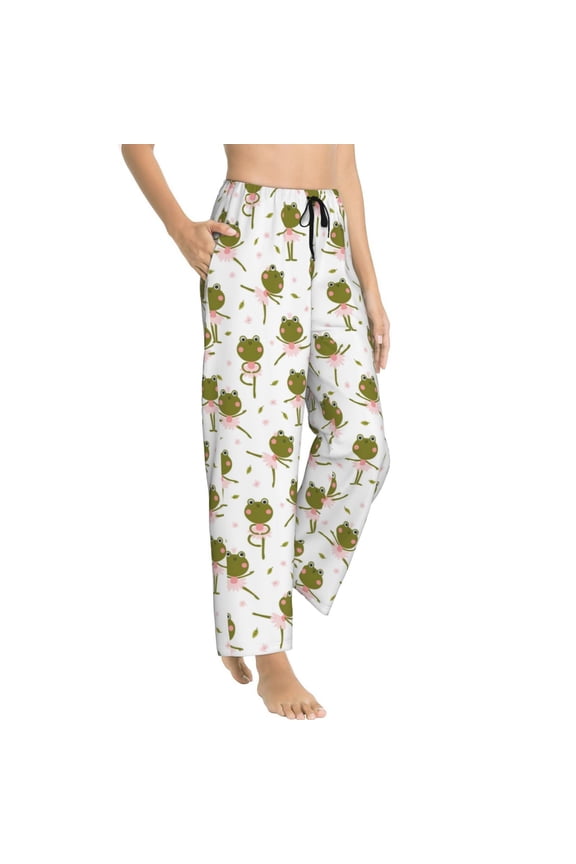 Pajama Pants Women - frog dancing ballet funny Soft Breathable Sleep & Lounge Pants for Women, Comfy Casual Pj Pants Bottoms with Pockets