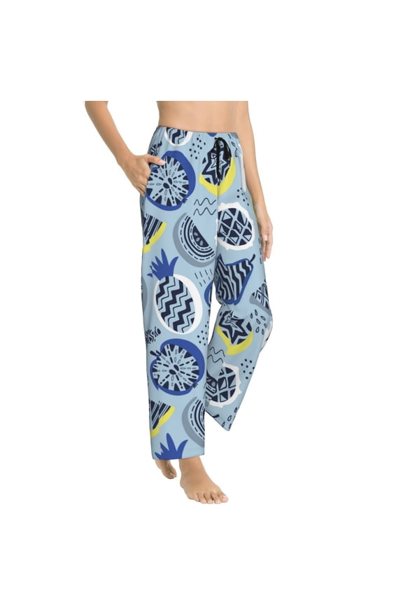 Pajama Pants Women - funny fruits Soft Breathable Sleep & Lounge Pants for Women, Comfy Casual Pj Pants Bottoms with Pockets