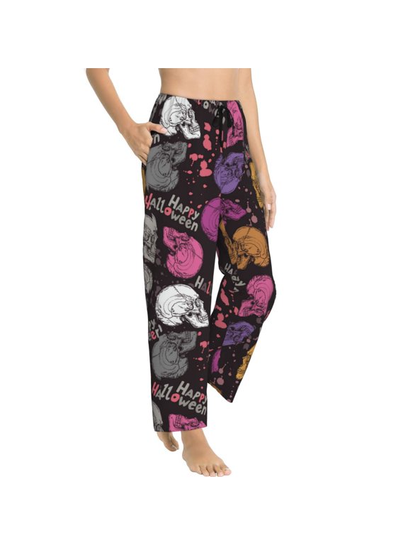 Pajama Pants Women - halloween skeleton Soft Breathable Sleep & Lounge Pants for Women, Comfy Casual Pj Pants Bottoms with Pockets