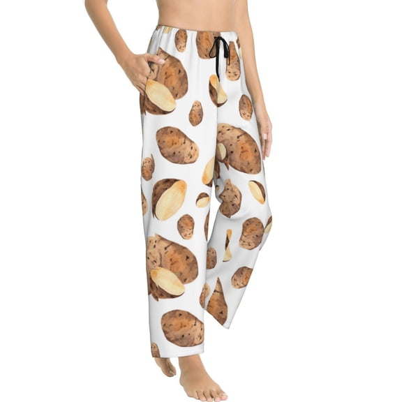 Pajama Pants Women - potato pattern Soft Breathable Sleep & Lounge Pants for Women, Comfy Casual Pj Pants Bottoms with Pockets
