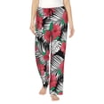 thumbnail image 1 of Pajama Pants Women, red flowers_A Sweatpants Soft Sleep Lounge Pants, Casual PJ Bottoms Pants with Pockets, 1 of 5