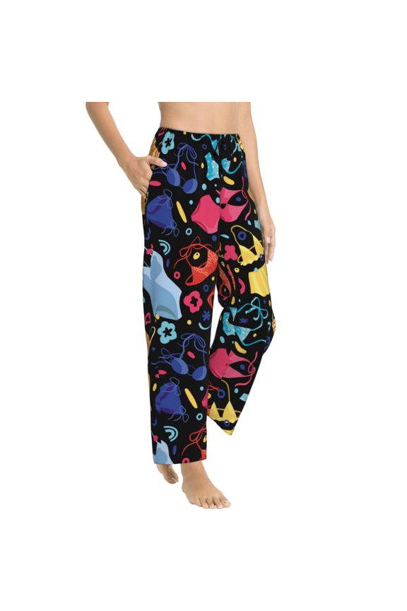 Pajama Pants Women - swimsuits bikini pattern Soft Breathable Sleep & Lounge Pants for Women, Comfy Casual Pj Pants Bottoms with Pockets