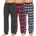 thumbnail image 1 of Pajama Pants for Men - 3 Pack Pajama Bottoms - Cotton Blend Flannel Plaid Lounge Pants, Comfortable PJ Pants, 1 of 8