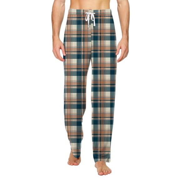 Pajama Pants for Men Women Funny Pant Matching Couples Unisex Pajamas Plaid Khaki 3XL