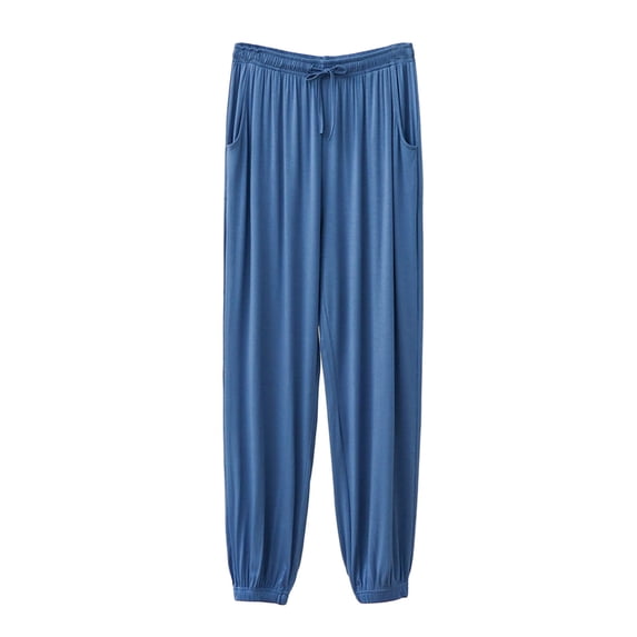 Pajama Pants for Men with Pockets and Drawstring Elastic Waist Loungewear Trousers Mens Casual Solid Color Tapered Leg Sleepwear Pajamas Pant
