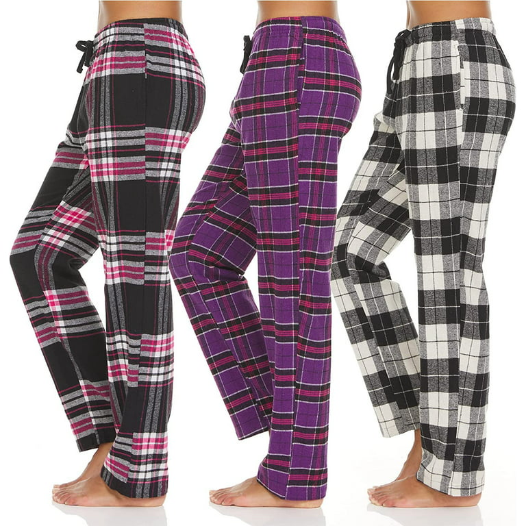 Pajama Pants for Women - 3 Pack Pajama Bottoms - Cotton Blend