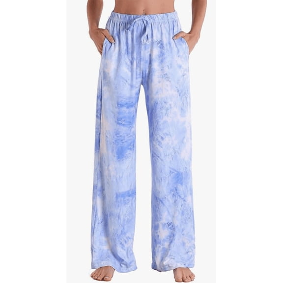 Pajama Pants for Women: Casual Comfy Loose Womens Pajama Pants, Floral Printed Plus Size Full Length Pants Elastic Waist Pajama Pants with Pockets