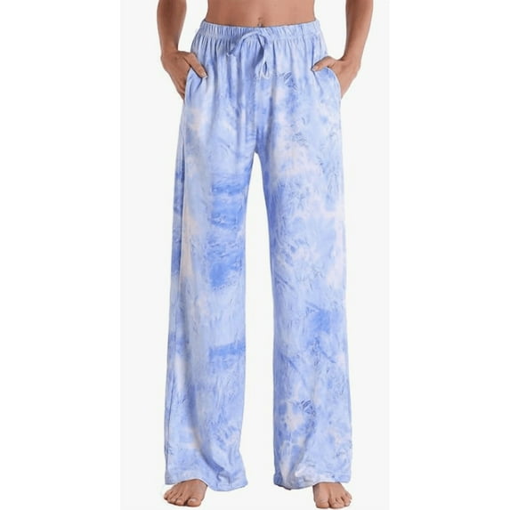 Pajama Pants for Women: Casual Comfy Loose Womens Pajama Pants, Floral Printed Plus Size Full Length Pants Elastic Waist Pajama Pants with Pockets