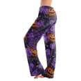 thumbnail image 1 of Pajama Pants for Women Halloween Ghost Bat Print Soft Drawstring Comfy Sleep Pants, 1 of 5