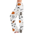 thumbnail image 1 of Pajama Pants for Women Halloween Pumpkin Ghost Print Soft Stretch Drawstring Comfy Pants, 1 of 5