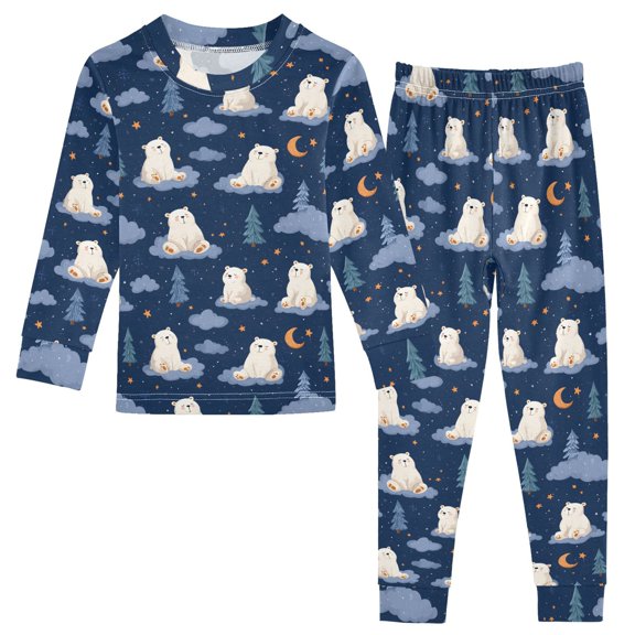 Pajama Polar Bear Cloud Tree Cute Comfortable Cotton Two-piece Pajama Set