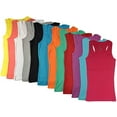 thumbnail image 1 of Pajama R Us 12 Pieces Pack Women's Ribbed 100% Cotton Tank Tops-Assorted Color (Racer Back, Medium), 1 of 1