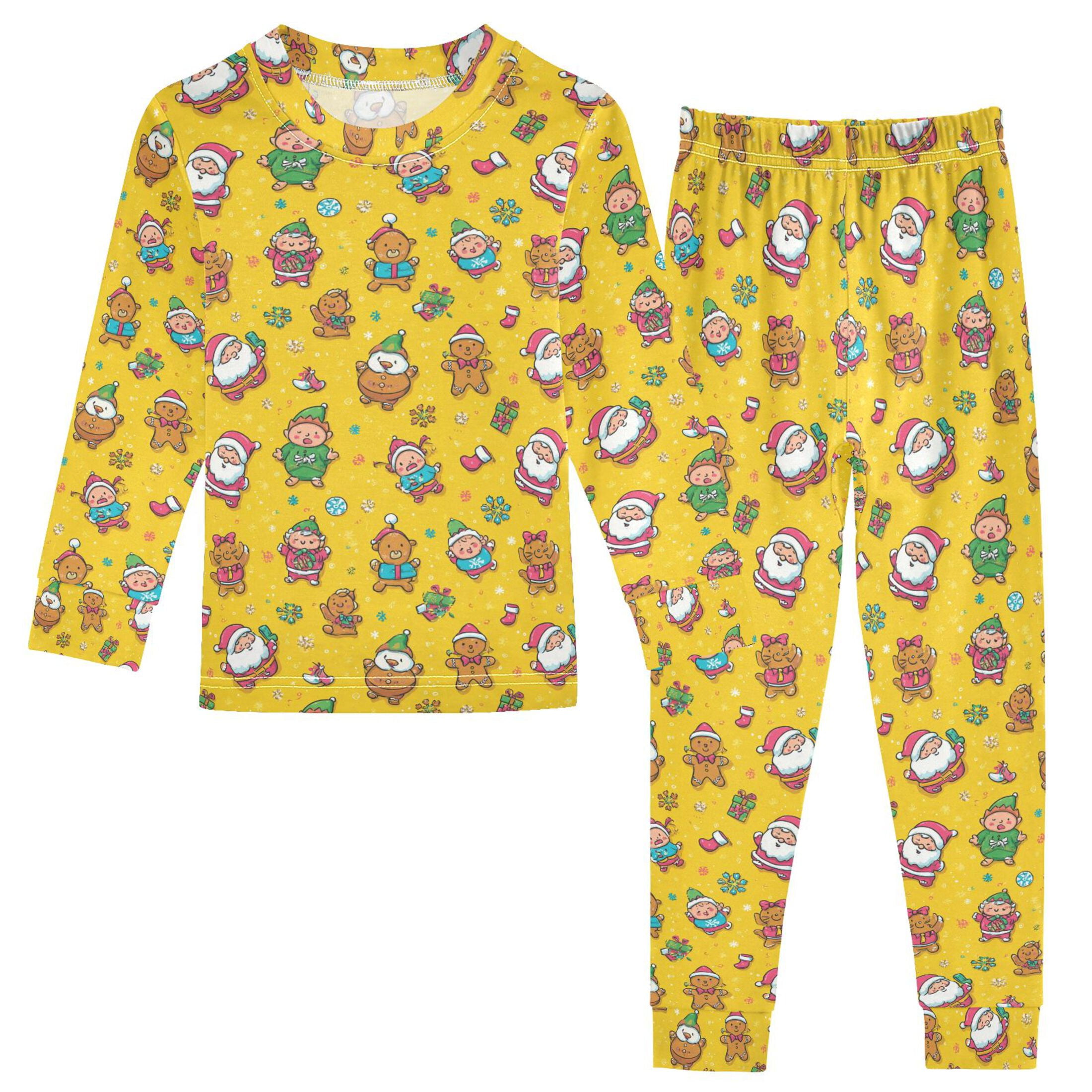 Pajama Santa Claus Elves and Gingerbread Men Cute Comfortable Cotton Two-piece Pajama Set