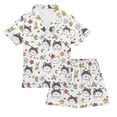 thumbnail image 1 of Pajama Set Cat Button-up Short-sleeved Shorts 2 Piece Casual Sleepwear, 1 of 7