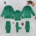thumbnail image 1 of Pajama Set Family Satin Silk Button Down Pajamas PJ's Sets Solid Two Piece Family Matching Sleepwear Loungewear Long Sleeve Nightwear Solid Pajamas Xmas Family Pajamas Matching Sets (Kids), 1 of 8