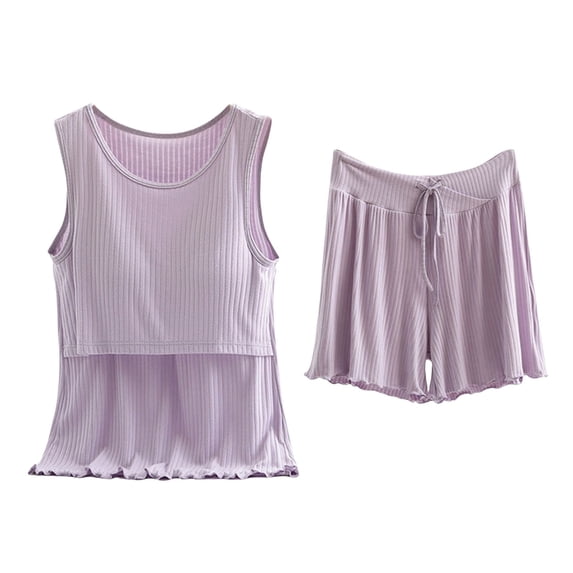 Pajama Set Women Cotton Pyjamas Short Set Sleeveless Shirt Maternity Short Sleepwear For Pregnancy Summer Pajamas for Women