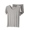 thumbnail image 1 of Pajama Set Women Summer Cotton Short Sleeved T Shirt Loose Large Size Bottoming Shirt Ear Side Top Shorts Two Piece Set Summer Pajamas for Women, 1 of 4