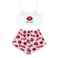thumbnail image 1 of Pajama Set Women Trendy Camisoles Trim Top And Shorts Sleepwear,Hot Pink,S, 1 of 3