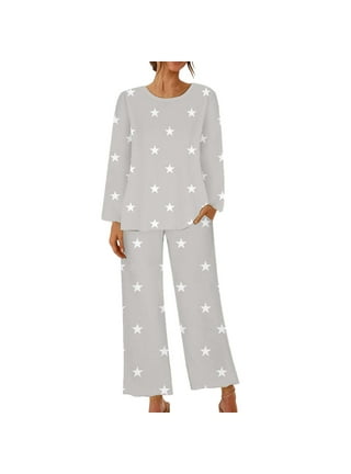 AherBiu Womens Pajamas Sets Star Graphic Tops with Comfy Lounge Pants  Sleepwear 2 Piece Outfits 