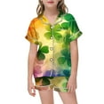 thumbnail image 1 of Pajama Set for Girls 2PC St. Patrick's Day Lapel Button up Kids Loungewear Boys Sleepwear 2 Piece Outfits Z09-Yellow 4-5 Years, 1 of 4