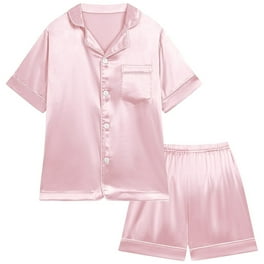 URMAGIC Toddler Baby Kids Satin Pajamas Set Long Sleeve Button Down Sleepwear PJs for Girls 8 9 Years Walmart