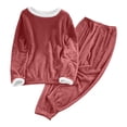 thumbnail image 1 of Pajama Set for Women Loose Solid And Winter Underwear Loungewar Thick And Velvet Warm Long Sleeves Top Pants Pajama Sets, 1 of 8