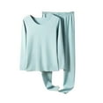 thumbnail image 1 of Pajama Sets for Women Clearance AKAFMK Womens Winter Pajama Sets,Fleece Pajamas for Women Set,Womens Fashion Solid Color Round-Neck Warm Casual Home Clothes Pajama Set, 1 of 3